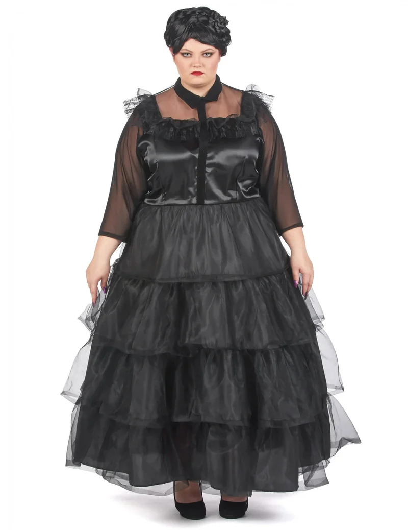 Gothic Ballkleid Plus Size für Damen schwarz