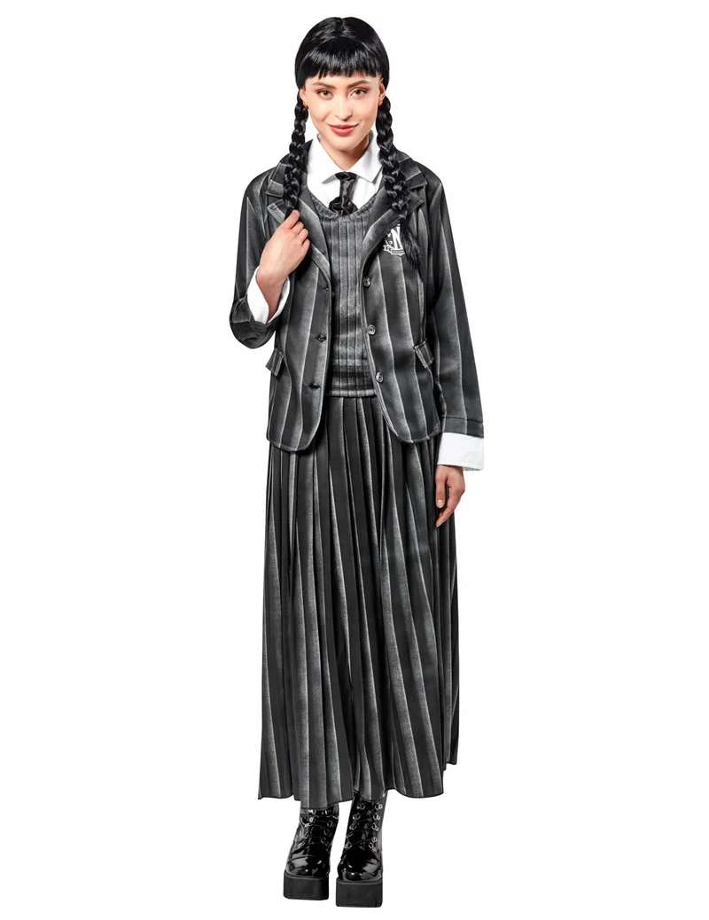 Wednesday Addams™ Kostüm für Damen Schulmädchen grau