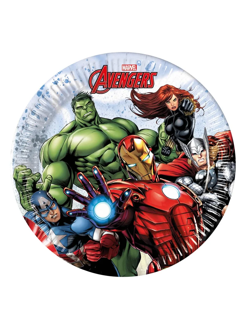 8 kleine Avengers Mighty™ Pappteller 20 cm