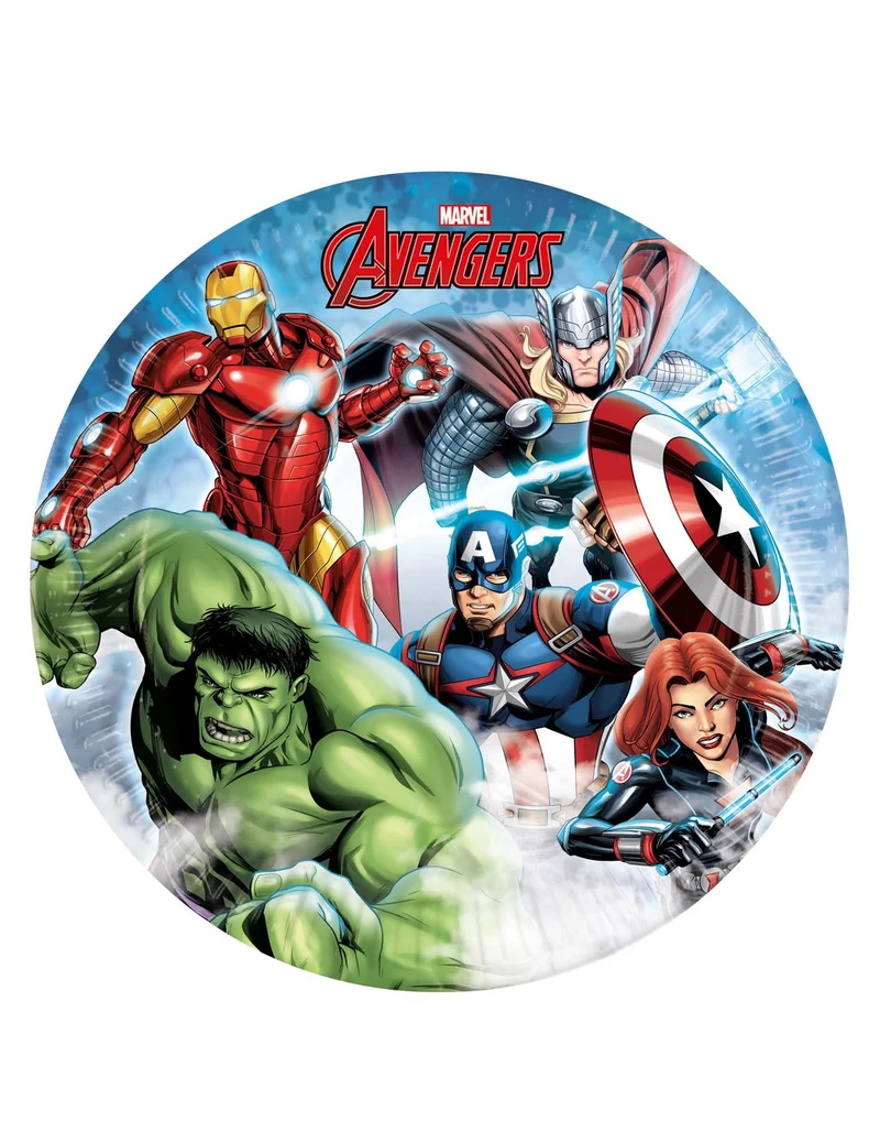 8 FSC-Pappteller 23 cm Avengers Mighty