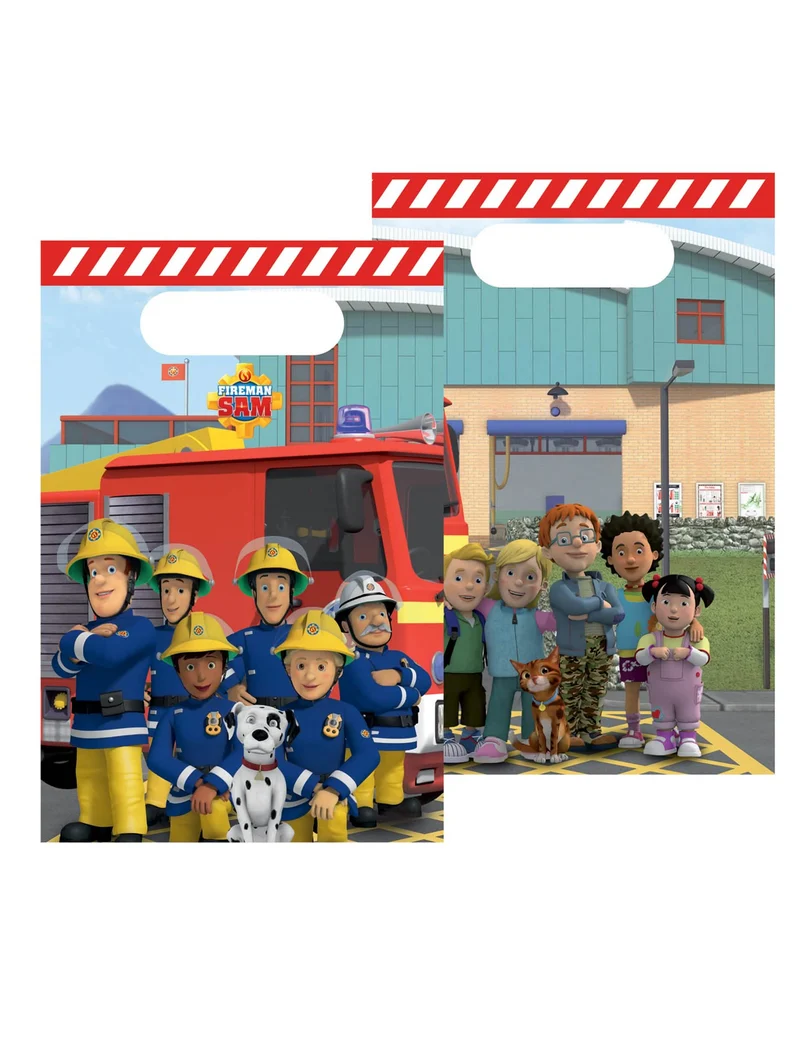 8 Plastiktüten Feuerwehrmann Sam16 x 23 cm