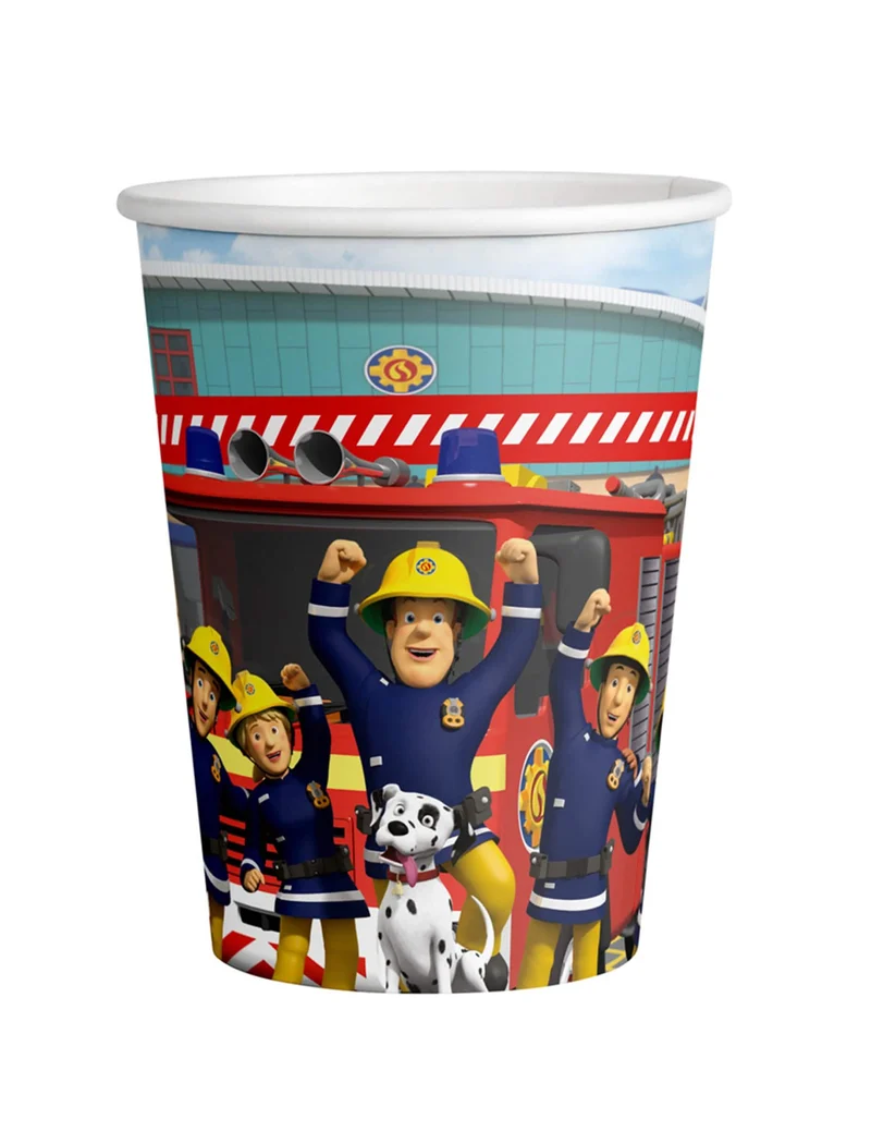 8 Pappbecher Feuerwehrmann Sam™ 250 ml