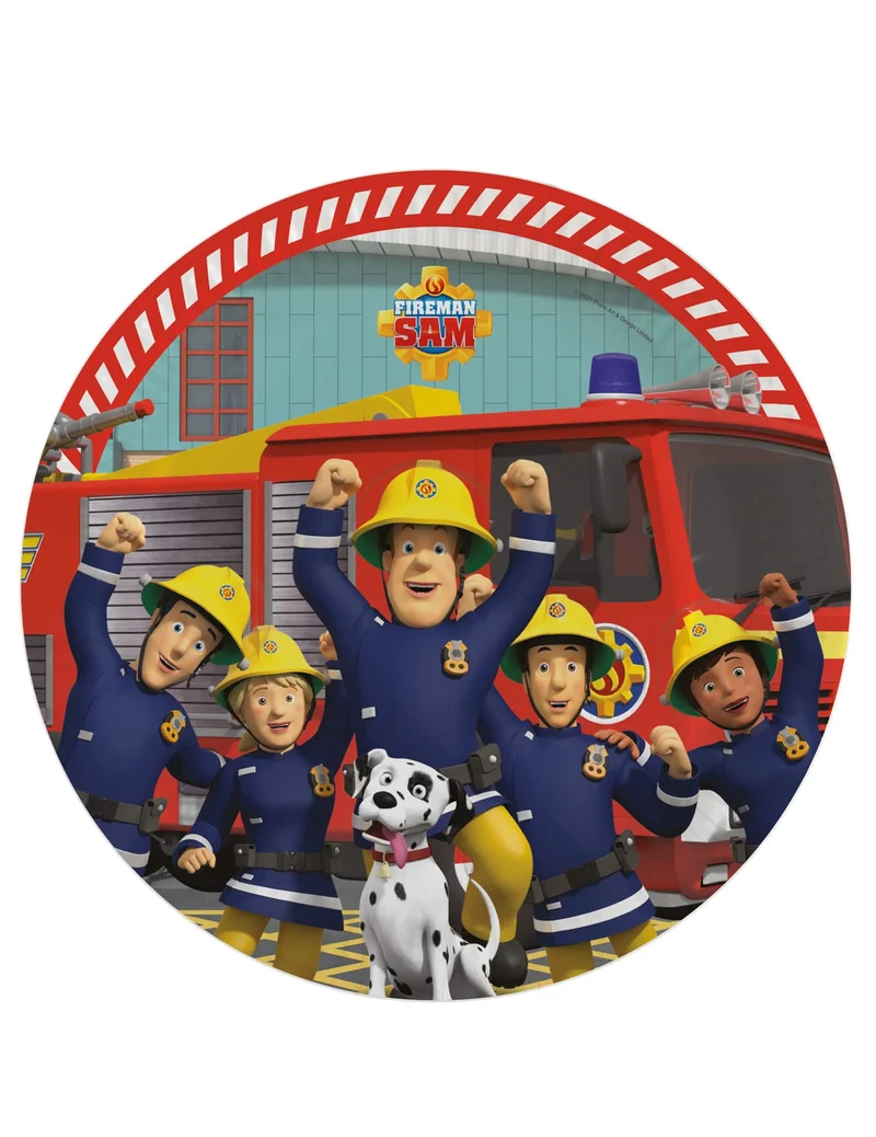 8 Pappteller Feuerwehrmann Sam™ 23 cm