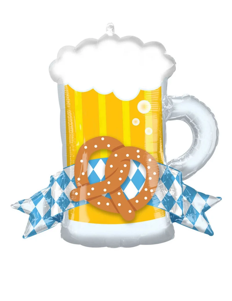 Bierkrug Folienballon Volksfest 66 cm gelb