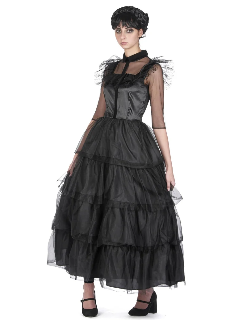 Kostüm Ballkleid Gothickleid für Damen Erwachsene Schwarz