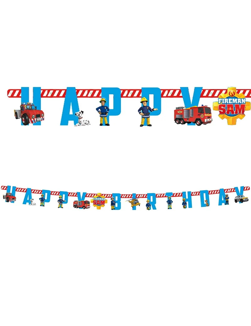 Happy Birthday Feuerwehrmann Sam™ Papiergirlande 180 cm