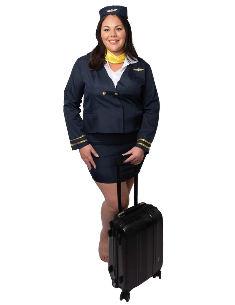 Kostüm Stewardess Plus Size Damen