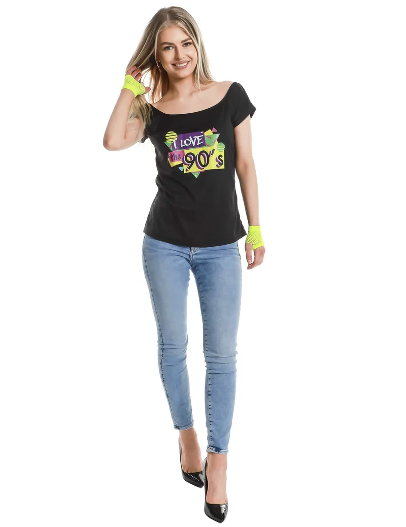 T-Shirt I love the 90s Damen schwarz