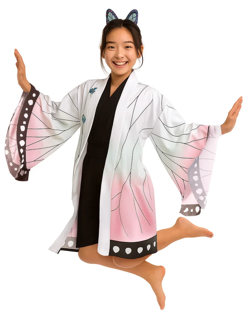 Kimono Manga Kostüm Damen Schmetterlinge