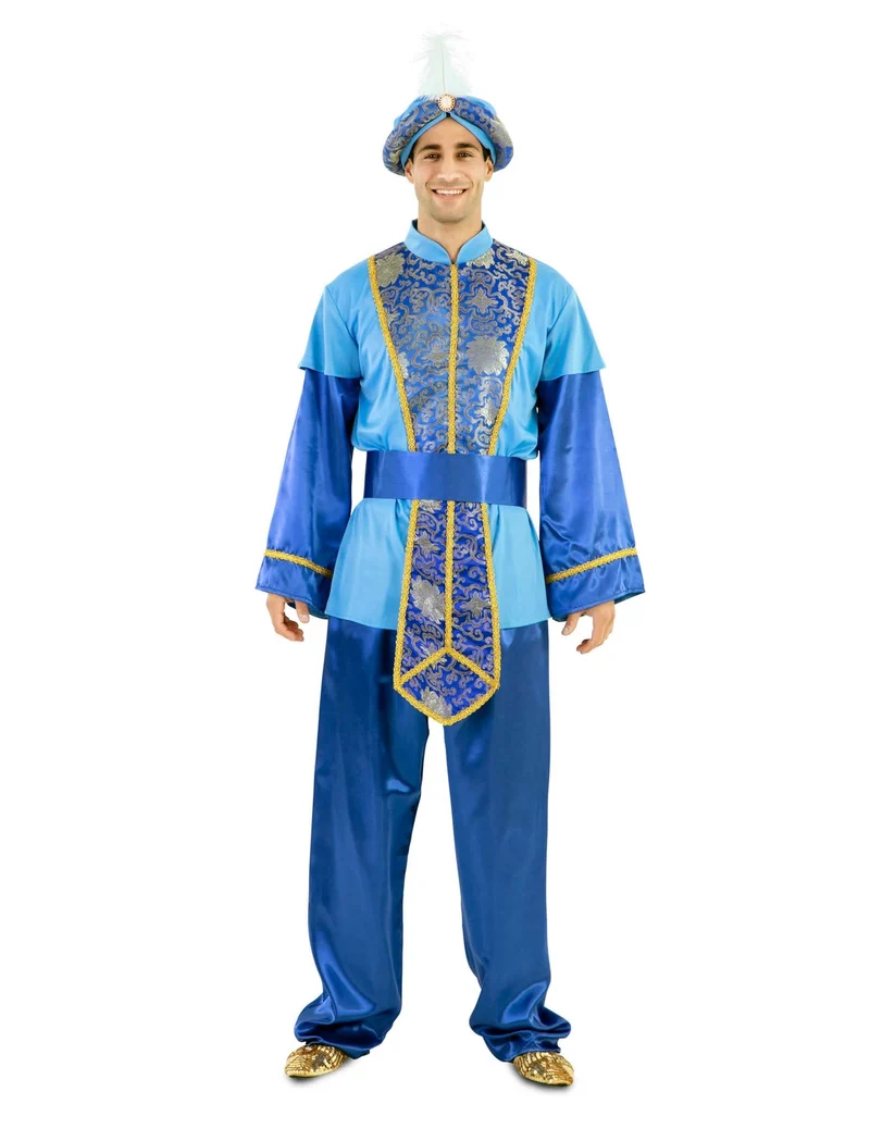 Blaues Kostüm des Magierkönigs Sultan für Erwachsene