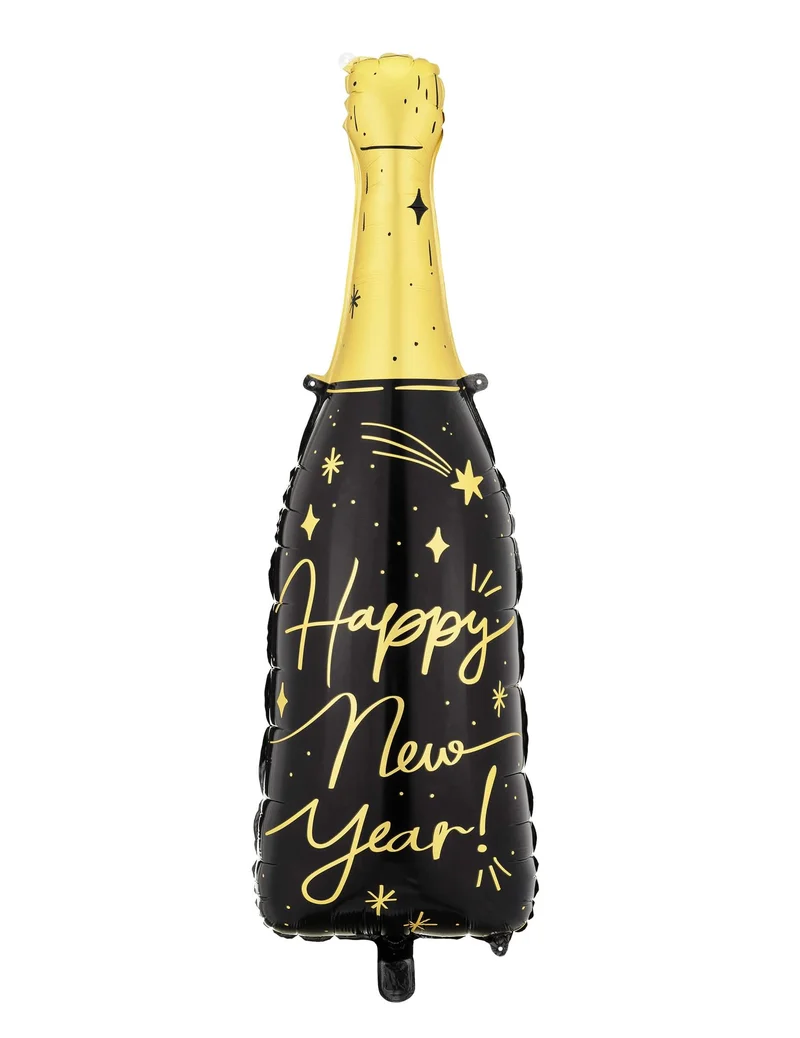 Riesiger Folienballon Frohes Neues Jahr, Flasche 98 cm