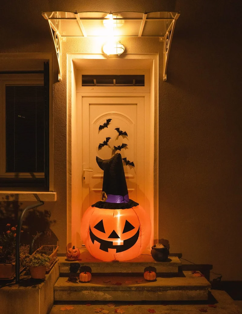 Kürbis-Deko leuchtend Halloween 120 x 70 cm