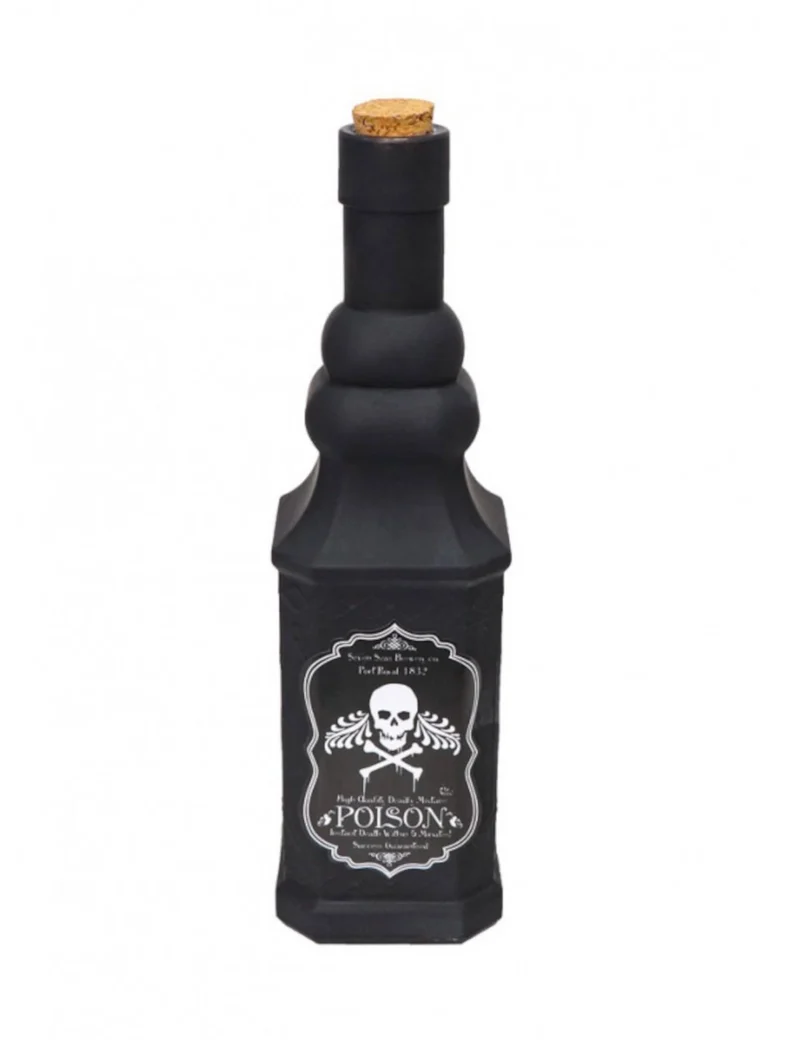 Giftflasche Tischzubehör für Halloween schwarz-weiß 21 cm