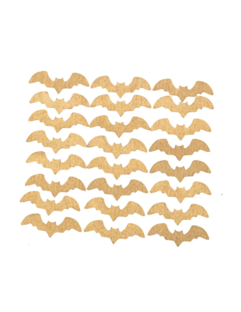 Fledermaus-Konfetti Tischdeko für Halloween 24-teilig goldfarben 4 cm