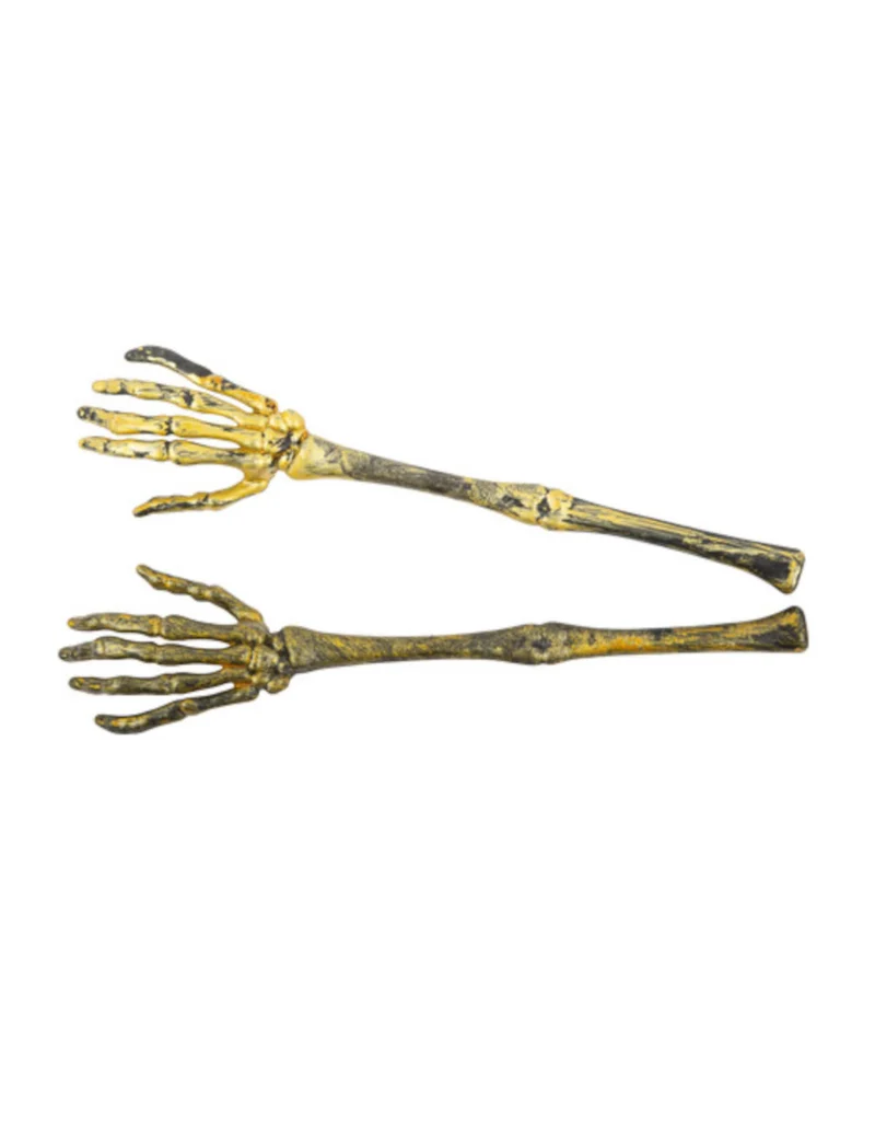 Skelettarme Halloweendeko gold 2 Stück 31 cm