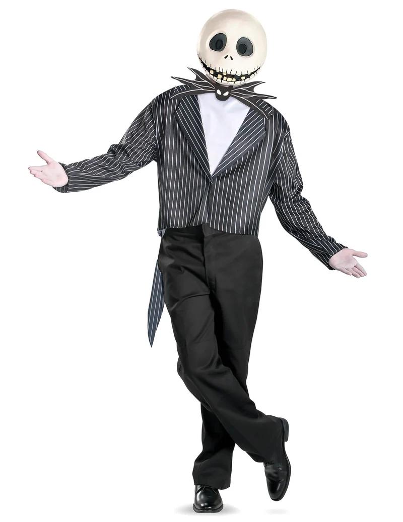 Jack Skellington Kostüm für Erwachsene schwarz-weiss