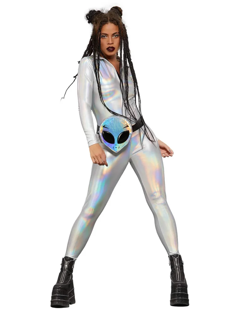 Holografischer Jumpsuit für Damen Space
