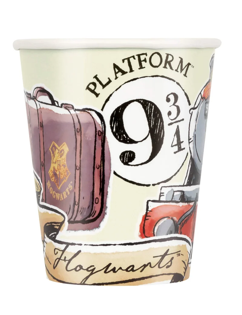 Harry Potter™-Pappbecher Tischzubehör 8 Stück braun-rot-beige 270 ml
