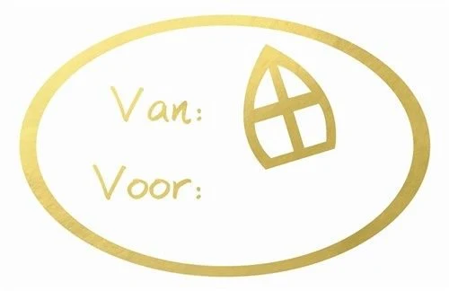 Sinterklaas Etiketten Gold Metallic 250 Stk