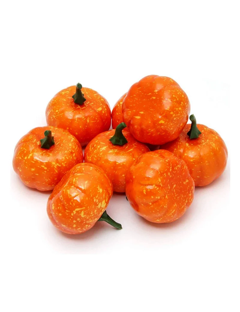 Kürbis-Set Dekofiguren Tischdeko orange 12 Stück 5 cm