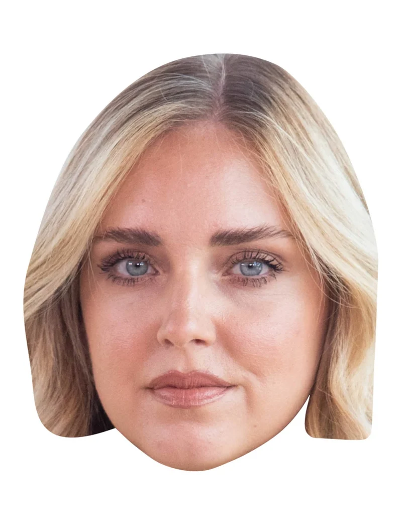 Chiara Ferragni-Maske aus Pappe für Erwachsene