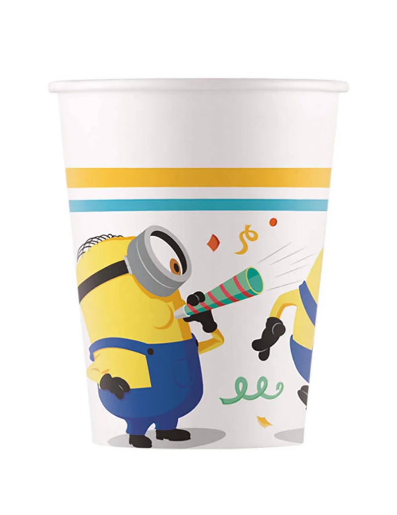 Minions™-Pappbecher Partyzubehör 8 Stück bunt 200ml