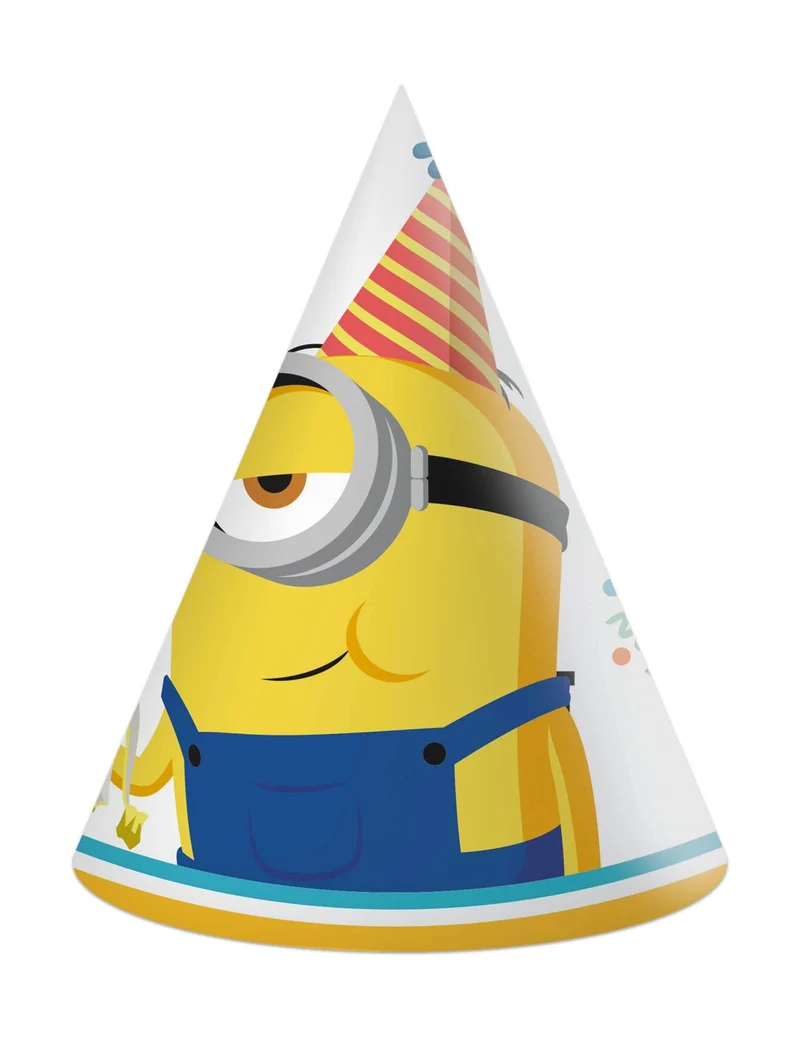 Lustige Partyhüte Minions™ Kindergeburtstag 6 Stück bunt