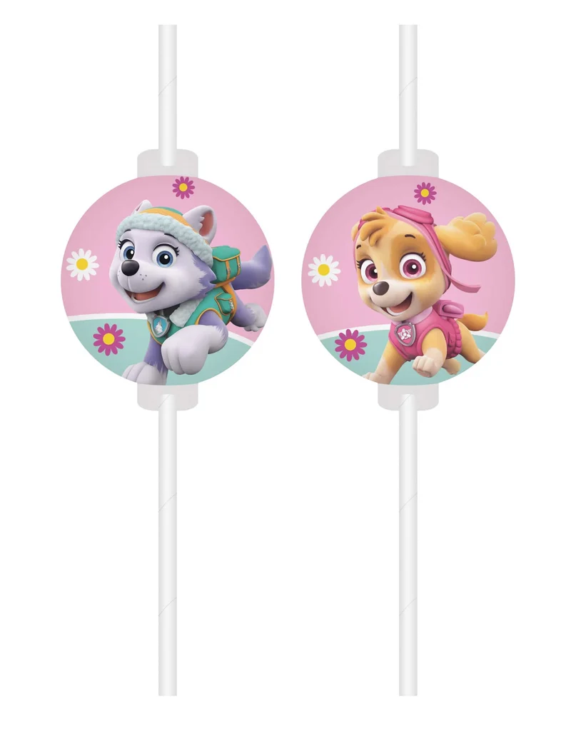 Paw Patrol Skye- und Everest-Medaillonstrohhalme