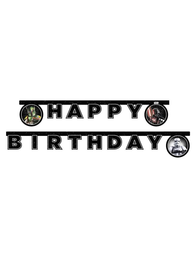 Happy Birthday Star Wars Galaxy™ Pappgirlande 2 m