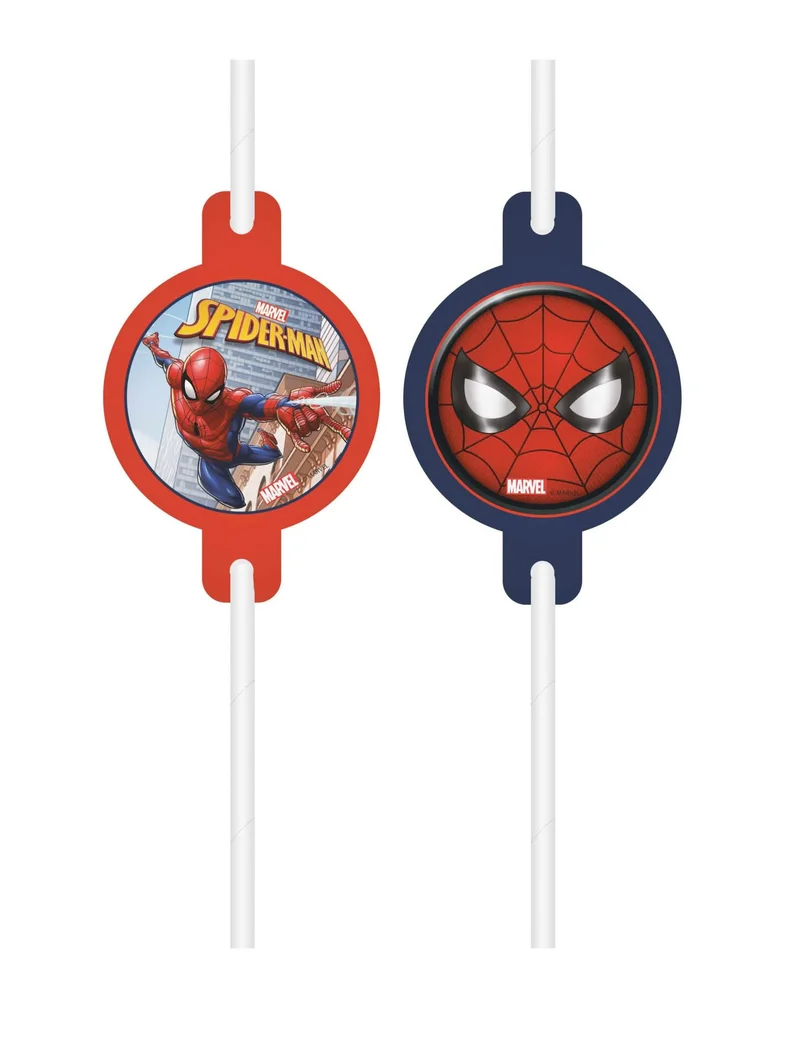 4 Strohhalme Medaillon Spiderman Fighter™