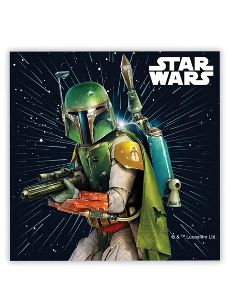 Galaktische Star Wars™-Servietten für Geburtstage 20 Stück schwarz-weiß 33 x 33 cm