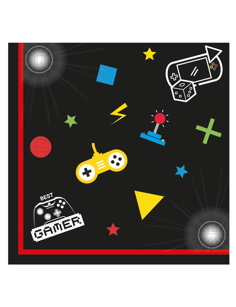 20 Gaming Party Papierservietten 33 x 33 cm