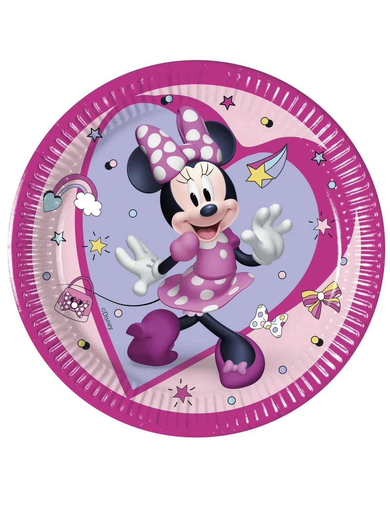 8 Minnie Junior™ Pappteller 20 cm