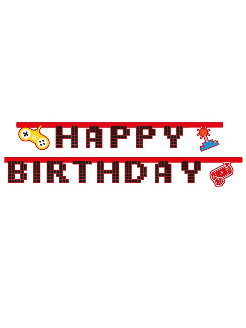 Happy Birthday Gaming Party Pappgirlande 2 m