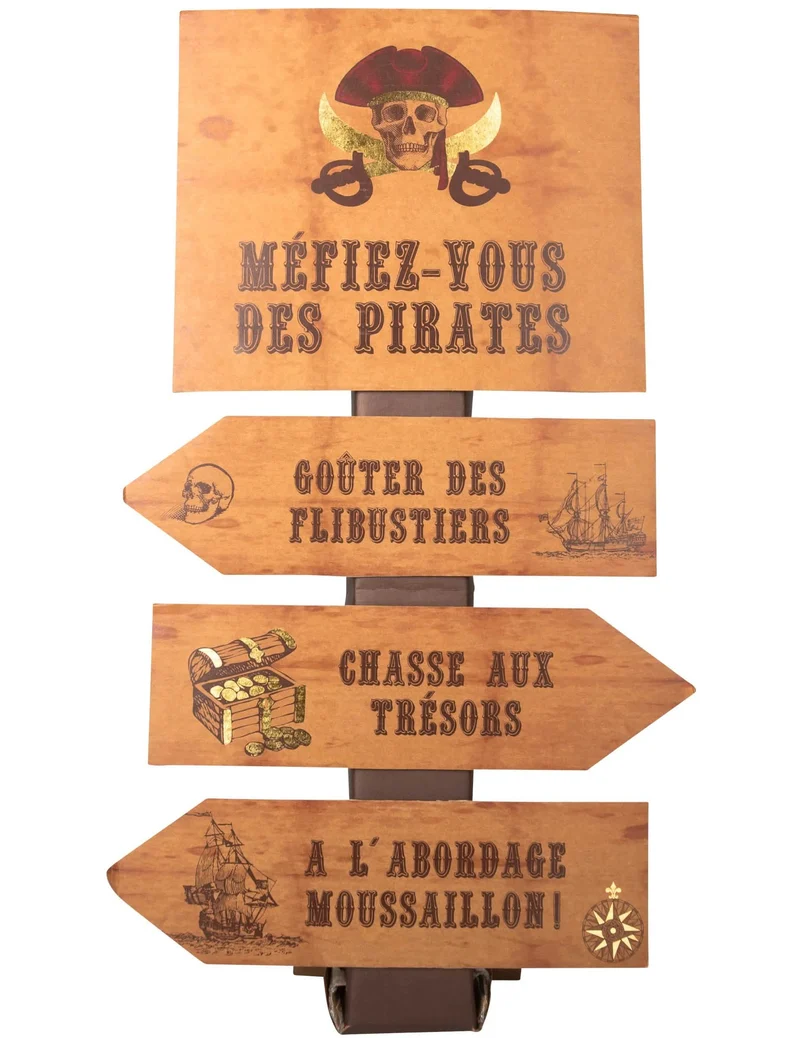 Piraten-Kraftrichtungspfeiltafel 75 x 40 cm