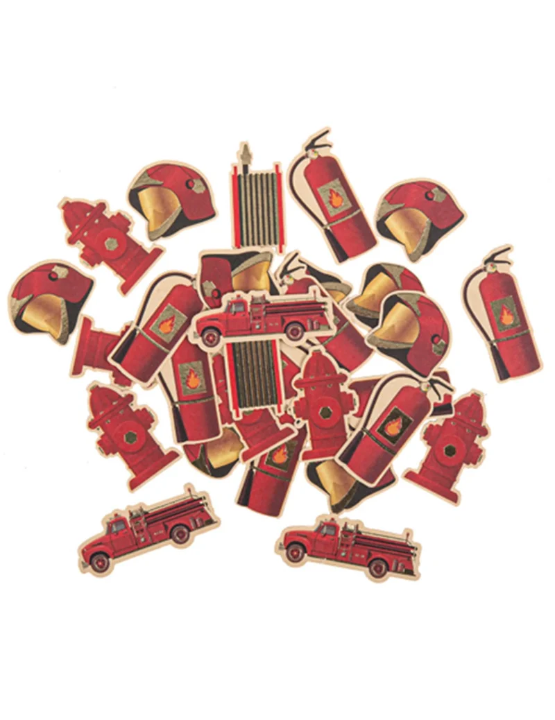 100 rot-goldene Feuerwehr-Papierkonfetti 2 bis 4,5 cm