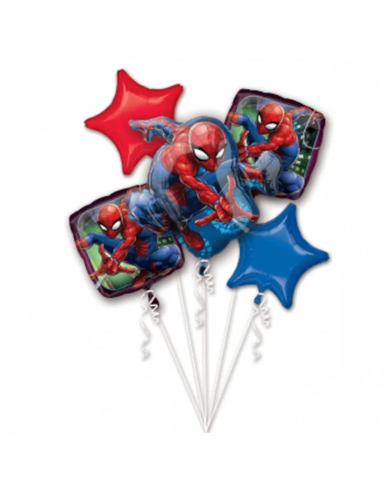 Spiderman™-Ballonstrauß 5-teilig Kindergeburtstag bunt