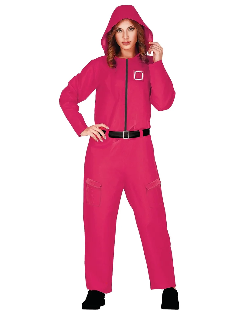 Spielwächterin-Damenkostüm Serienfigur pinkfarben-schwarz