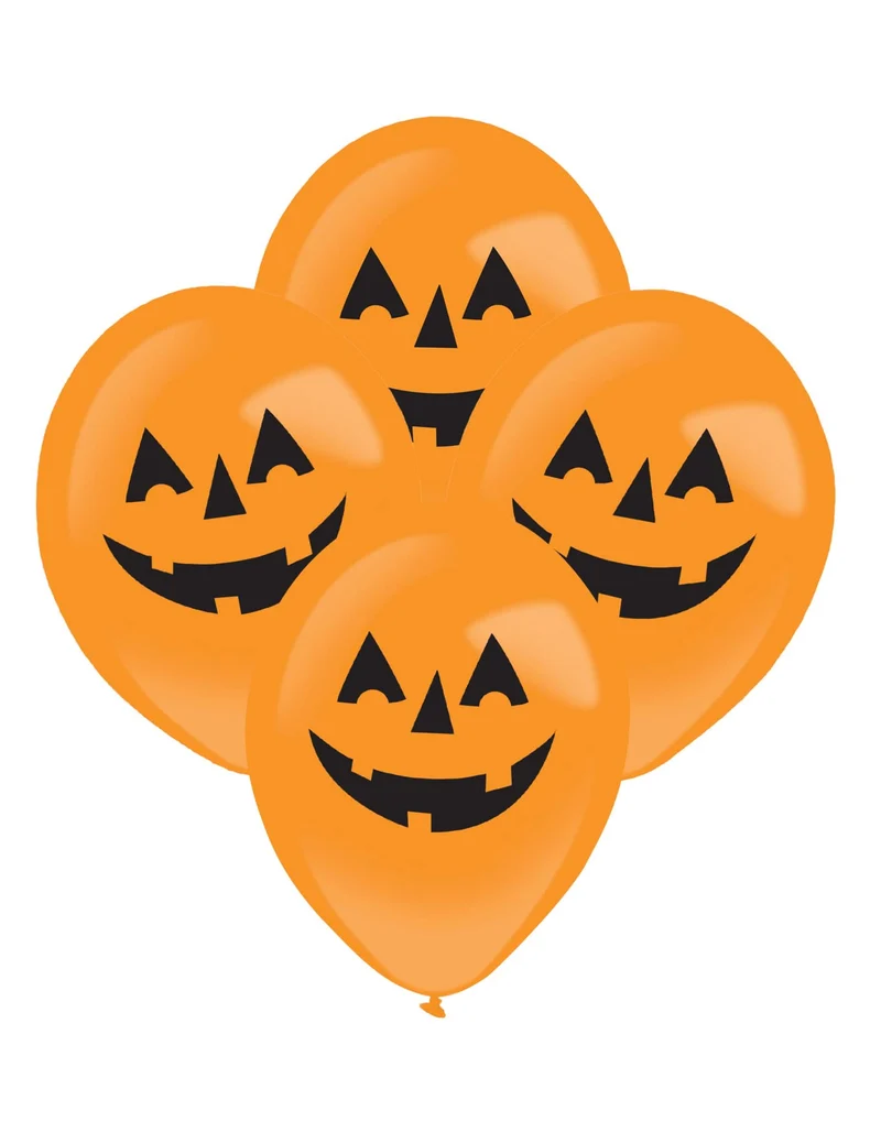 LED Kürbis-Ballons Halloween Raumdekoration orange-schwarz 27,5 cm