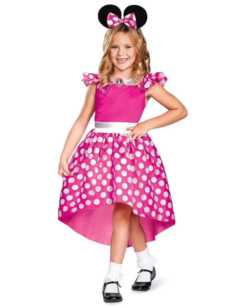 Klassisches rosafarbenes Minnie-Kostüm für Mädchen