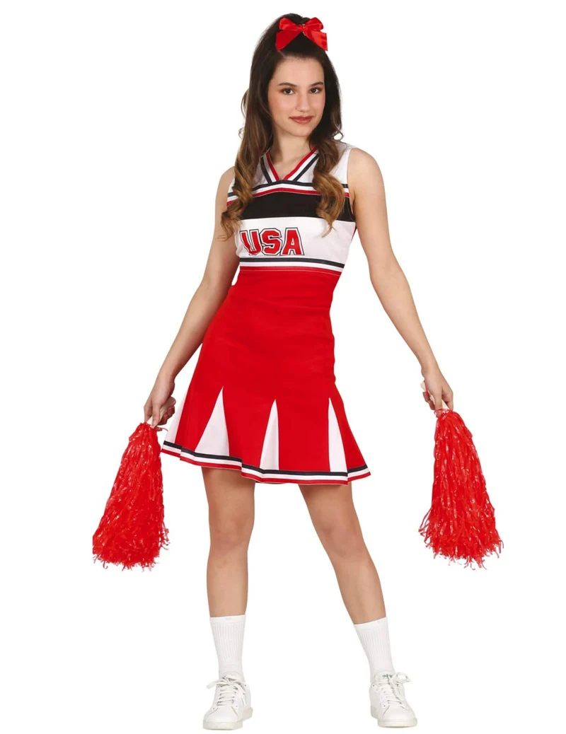 Cheerleaderin Kostüm Teenager rot