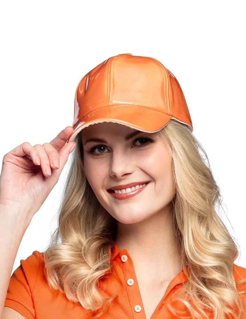 Orangefarbene holografische Kappe für Erwachsene