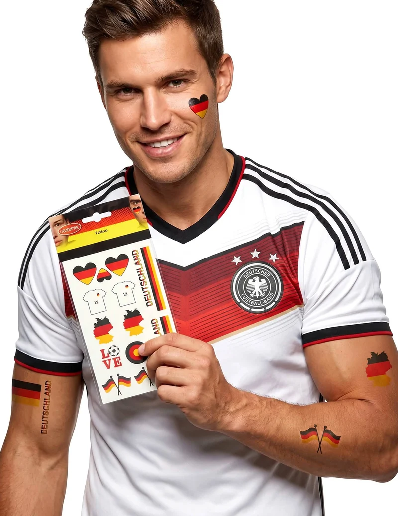 Deutschland Fan-Tattoos schwarz-rot-gelb