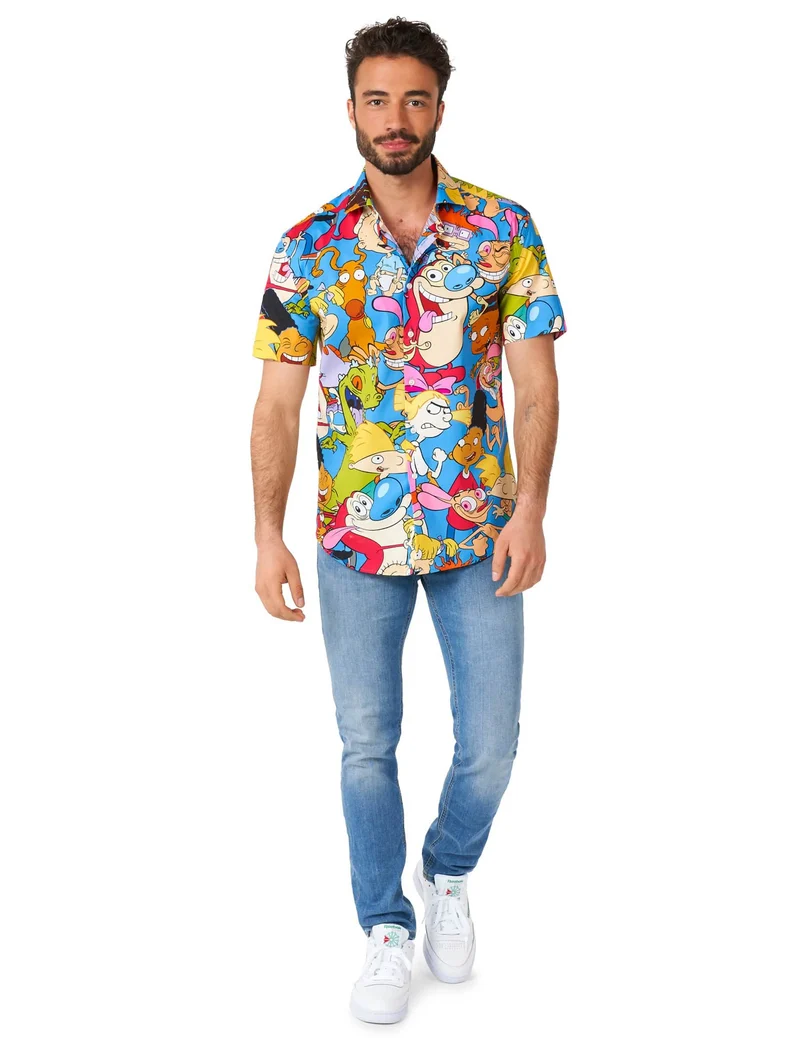 Nickelodeon™-Hemd für Herren 90er Jahre Opposuits bunt