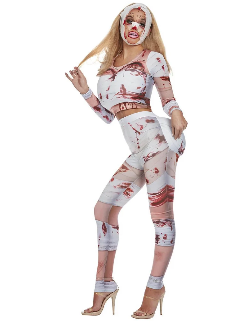 Zombie Schönheits-Op Kostüm für Damen 2 teilig