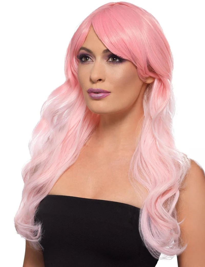 Perücke Damen rosa