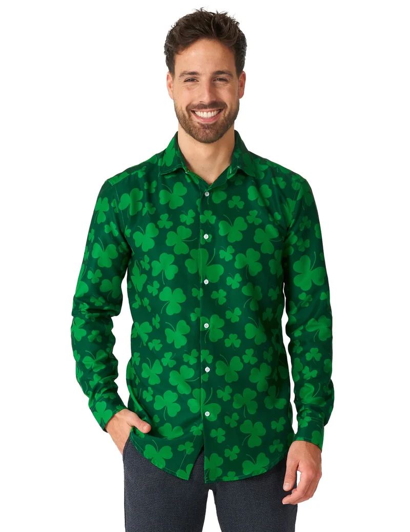 Suitmeister™ Kleeblatt-Hemd Saint Patrick Lizenzartikel grün