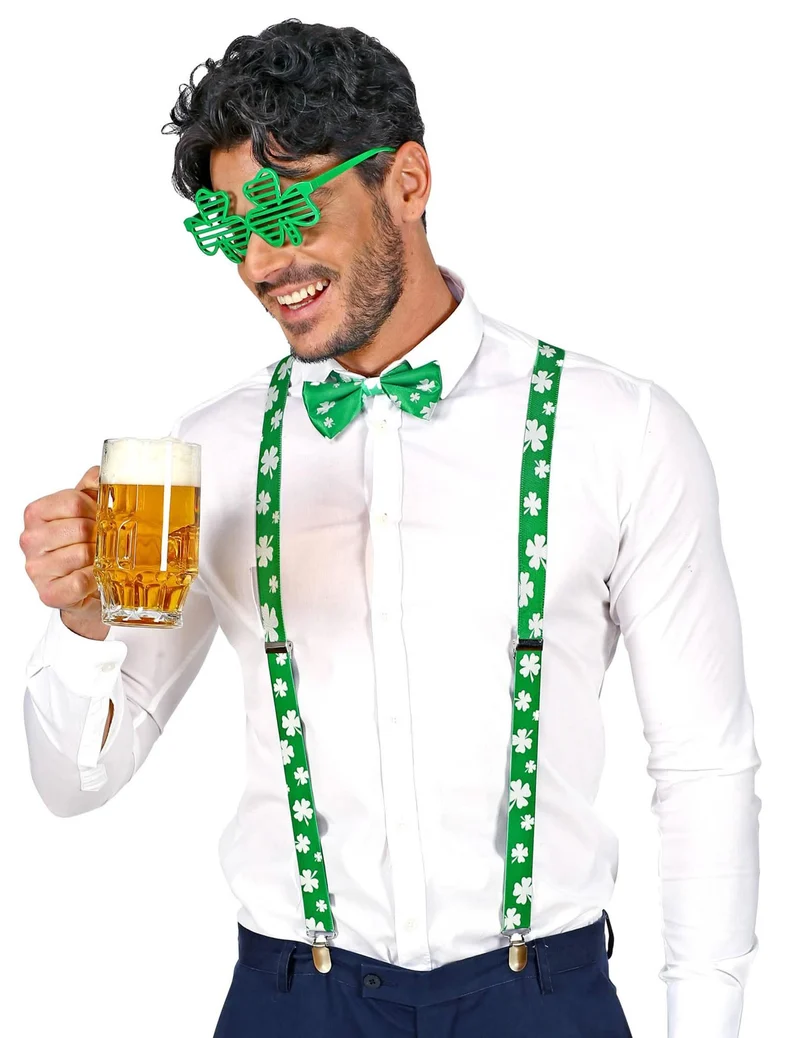 Kleeblatt-Set St. Patrick's Day für Erwachsene grün