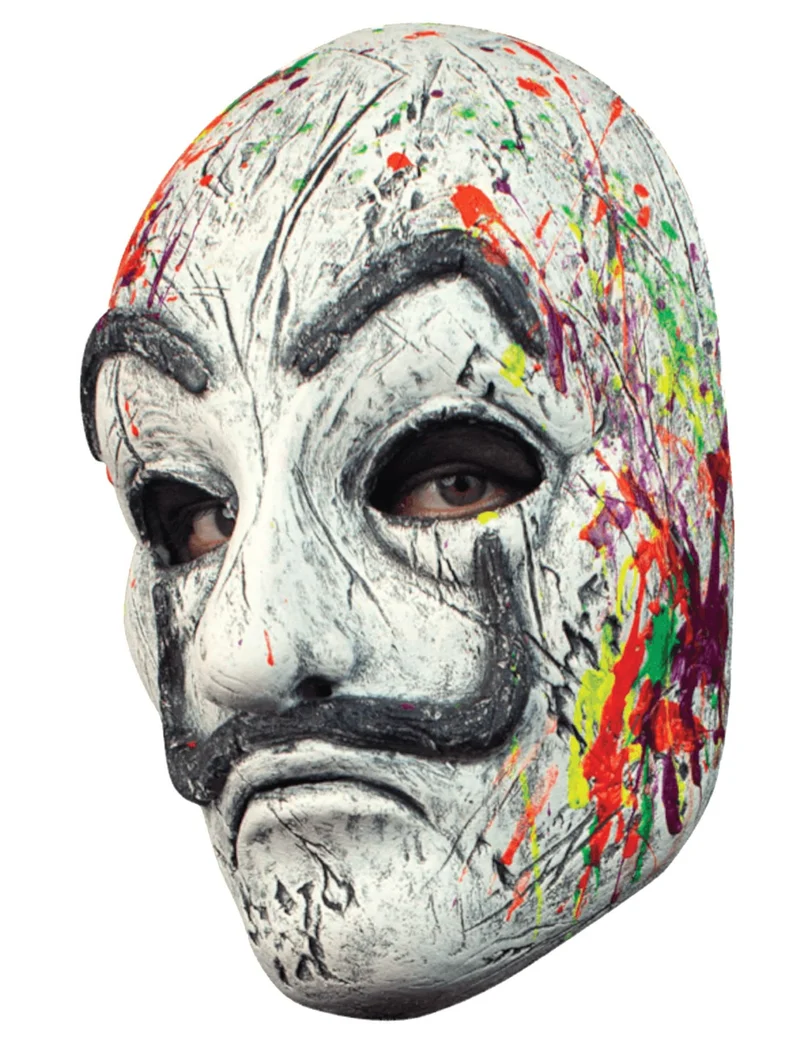 Bankräuber-Maske für Erwachsene mit Farbklecksen bunt