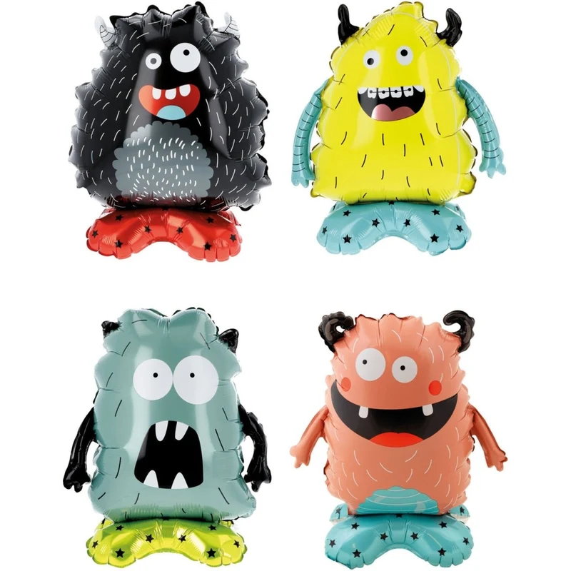 Monster Helium Ballon mit Standard Leere 40cm 4Stk